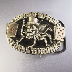 Scorpion Skull Poker Belt Buckle Euc